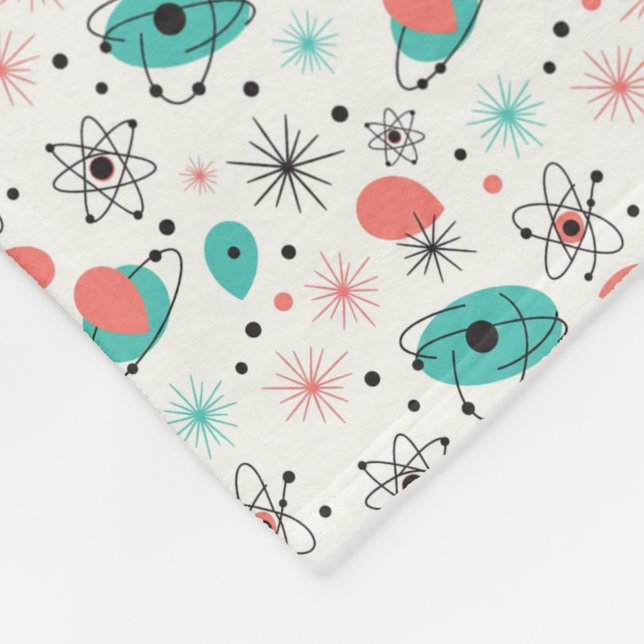 Couverture Polaire Retro 1950s Atomic Starburst & Orbiting Atoms (Coin)