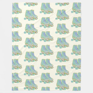 Couverture Polaire Retro 80s Roller Skates Motif Pastel Skater 90s