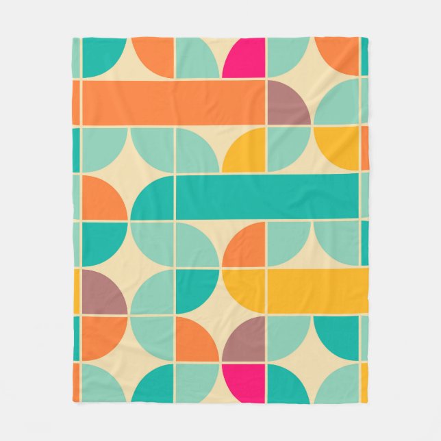 Couverture Polaire Retro Abstrait : Design intemporel sans fil. (Devant)