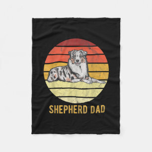 Couverture Polaire Retro Australian Dog Shepherd père de chien père