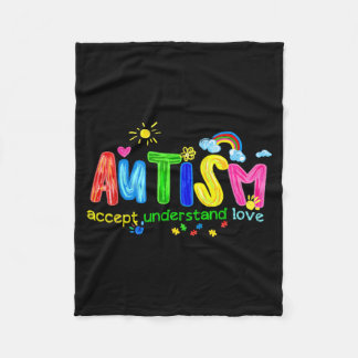 Couverture Polaire Retro Autism Accept Understand Love to Be