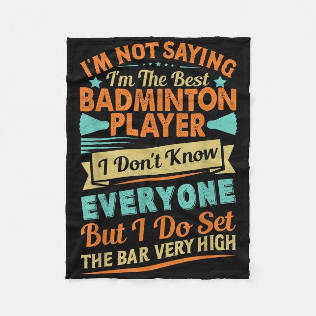 Couverture Polaire Retro Badminton Saying - Funny Shuttle Quote  (Devant)