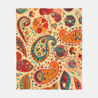 Couverture Polaire Rétro beau bohémien coloré Paisley de Boho