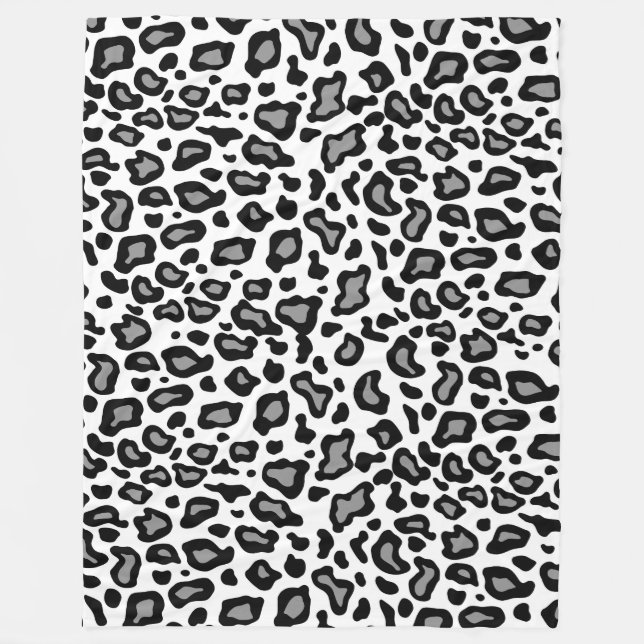 Couverture Polaire Retro Blanc Leopard Motif Fleece Blanket cadeau (Devant)