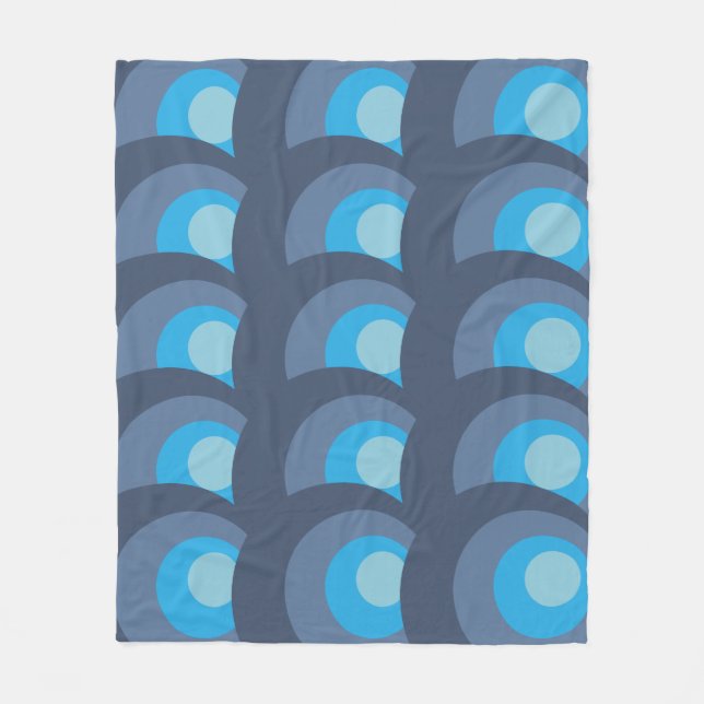 Couverture Polaire Retro Blue Circles (Devant)
