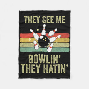 Couverture Polaire Retro Bowling Ils me voient jouer aux quilles Ils 