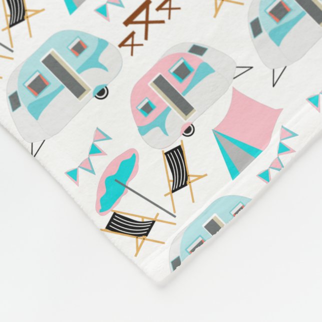 Couverture Polaire Retro Caravan Camping Cute Personnalisé (Coin)