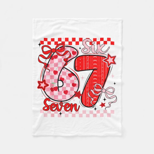 Couverture Polaire Retro Checkered Valentine Six Seven Meme 67 Viral  (Devant)