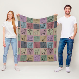 Couverture Polaire Retro Chèvre Lover Blanche ferme confortable anima