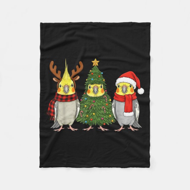 Couverture Polaire Retro Christmas Atiel Parrot Santa Reindeer  (Devant)