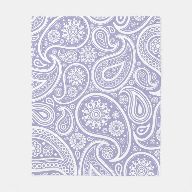 Couverture Polaire Rétro copie blanche pourpre de Paisley (Devant)