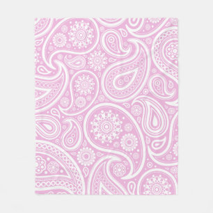 Couverture Polaire Rétro copie blanche rose-clair de Paisley