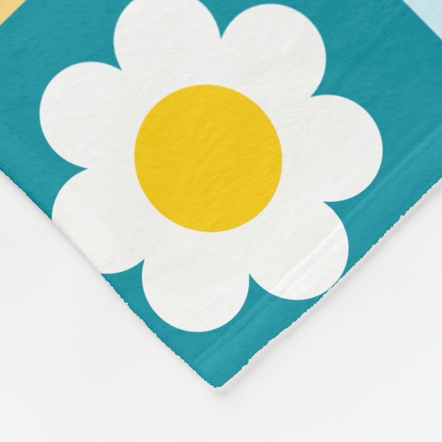 Couverture Polaire Retro Cute colorful Pastel Flowers Pattern  (Coin)