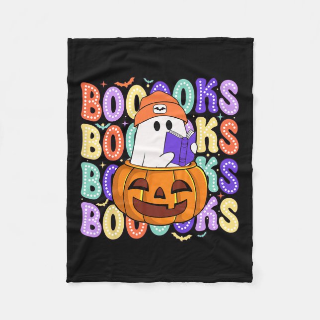 Couverture Polaire Retro Cute Ghost Enseignant Halloween Librairie Li (Devant)