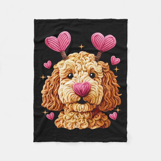 Couverture Polaire Retro Dog Goldendoodle Valentines Funny Gift Women (Devant)