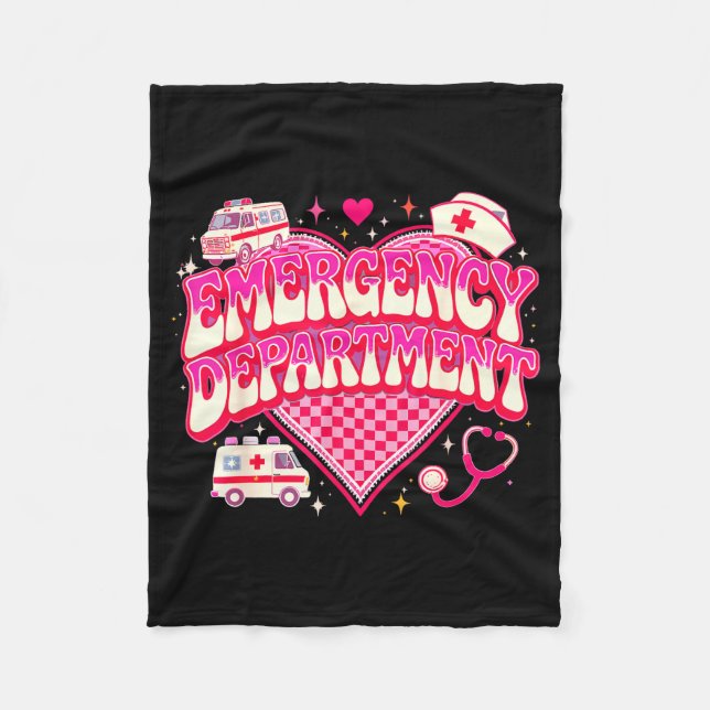 Couverture Polaire Retro Emergency Department Valentine Nk Nurse Aest (Devant)