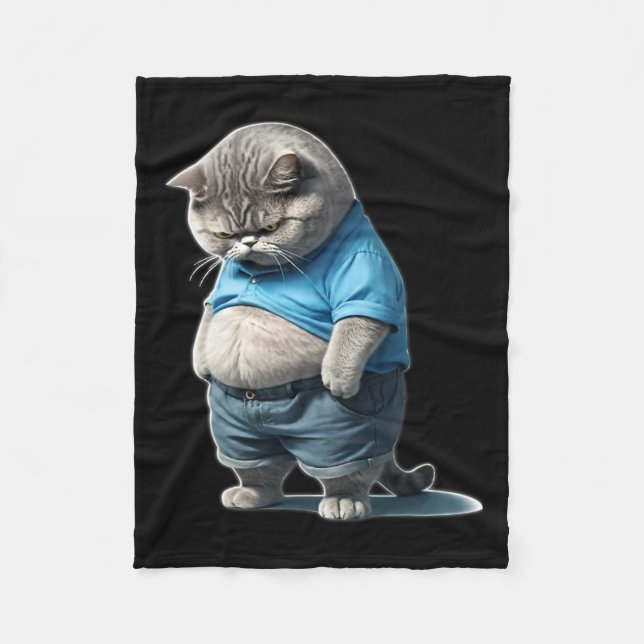 Couverture Polaire Rétro Fat Kitten Tee Drôle Chat Fats Lolling (Devant)