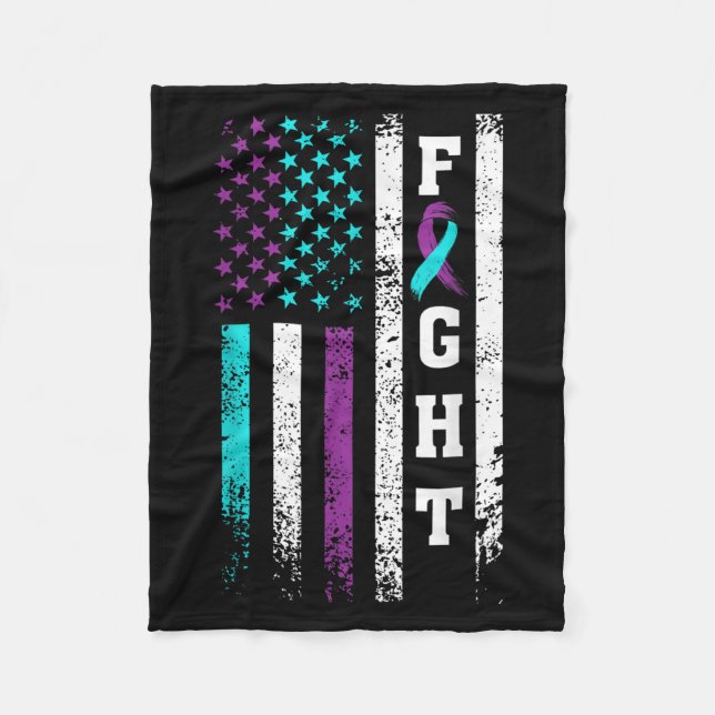 Couverture Polaire Retro Fight Suicide Prevention Awareness Us Flag  (Devant)