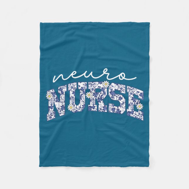 Couverture Polaire Retro Floral Neuro Nurse Neurology Neurologist Rn  (Devant)