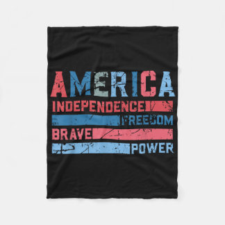 Couverture Polaire Retro Freedom Brave indépendance Power 4 juillet