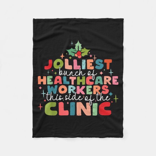Couverture Polaire Retro Funny Nurse Jolliest Bunch Of Healthcare Wor (Devant)