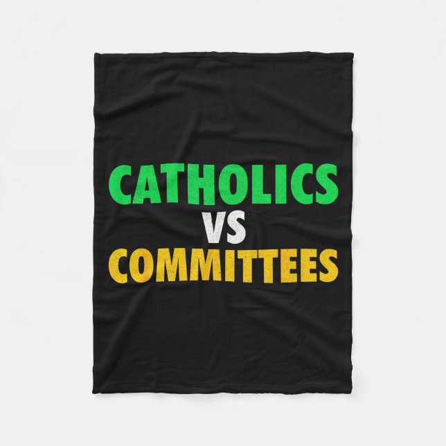 Couverture Polaire Retro Funny Trendy Sarcastic Saying Catholics Vs C (Devant)
