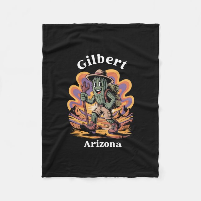 Couverture Polaire Retro Gilbert Arizona Hiking Trail Adventure Cactu (Devant)