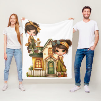 Couverture Polaire Retro Girls Baby Blanket