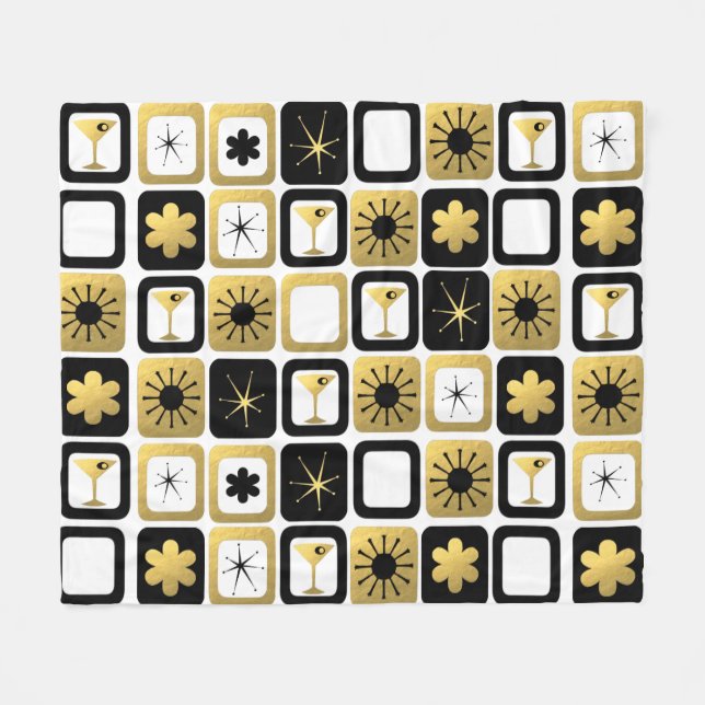 Couverture Polaire Retro Glamorous Gold Fleece Blanket (Devant (Horizontal))