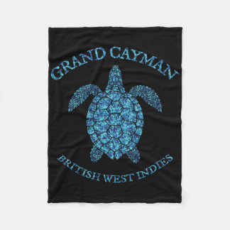 Couverture Polaire Retro Grand Cayman Islands Sea Turtle Graphic Vint