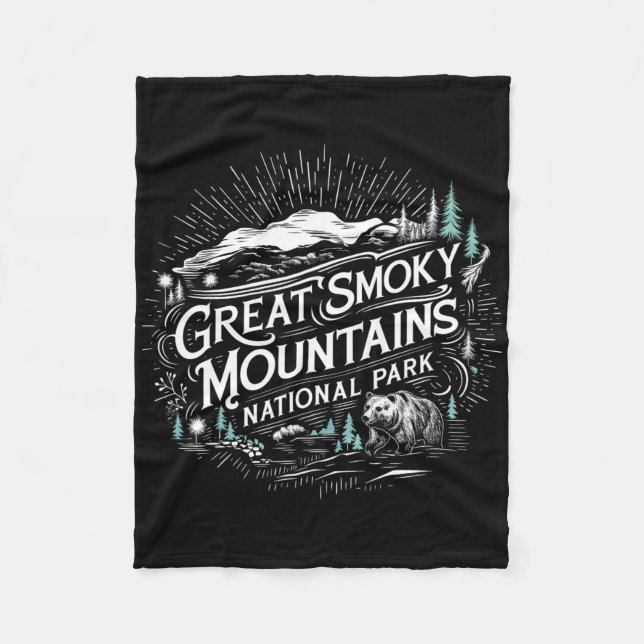 Couverture Polaire Retro Great Smoky Mountains National Park Mens Wom (Devant)