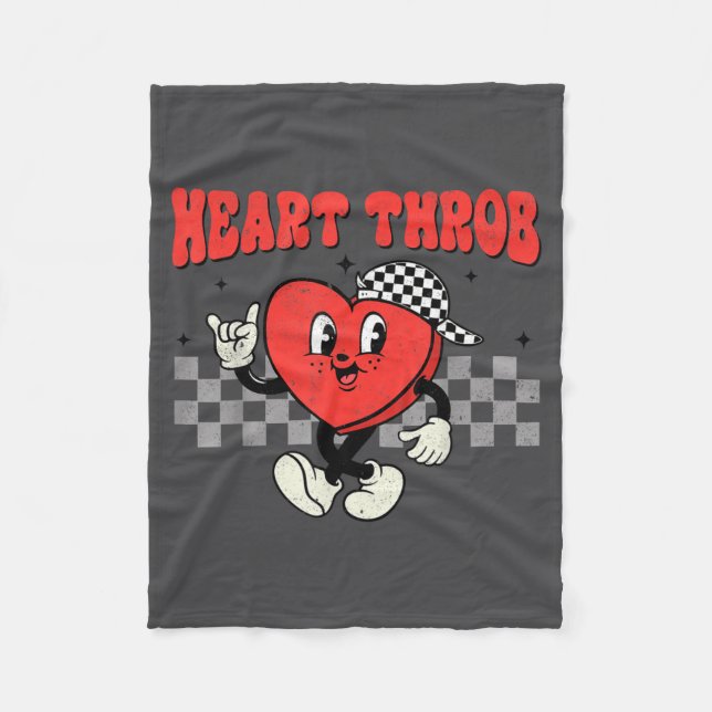 Couverture Polaire Retro Groovy Heart Throb Valentines Day Toddlers B (Devant)