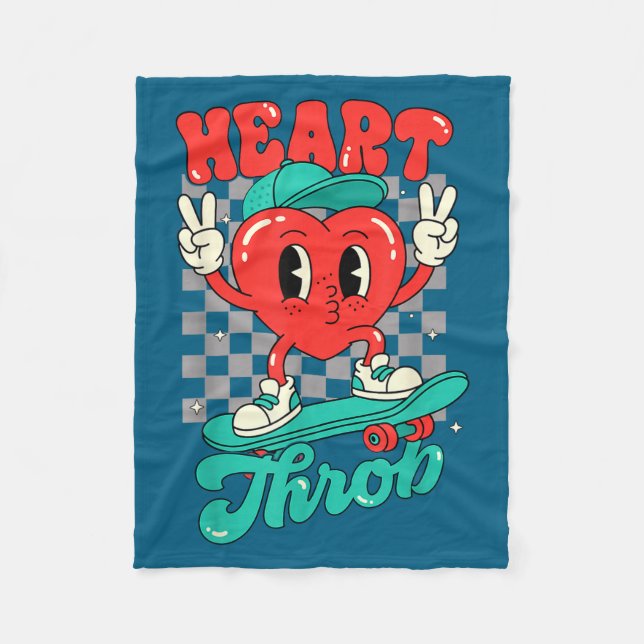 Couverture Polaire Retro Groovy Heart Throb Valentines Day Toddlers B (Devant)