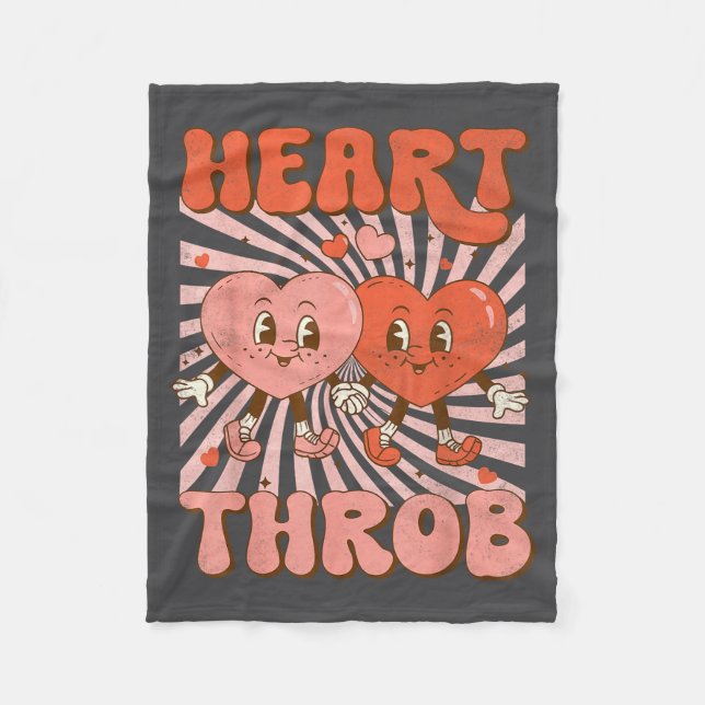 Couverture Polaire Retro Groovy Heart Throb Valentines Day Toddlers B (Devant)