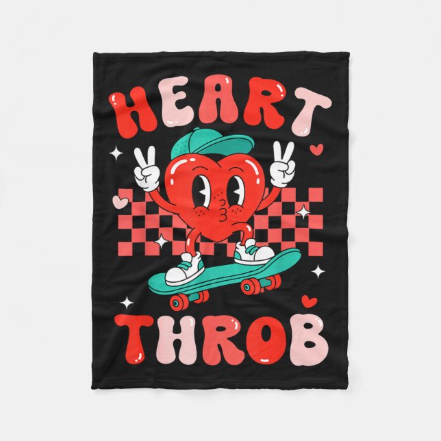 Couverture Polaire Retro Groovy Heart Throb Valentines Day Toddlers B (Devant)