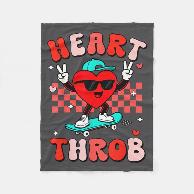 Couverture Polaire Retro Groovy Heart Throb Valentines Day Toddlers B (Devant)