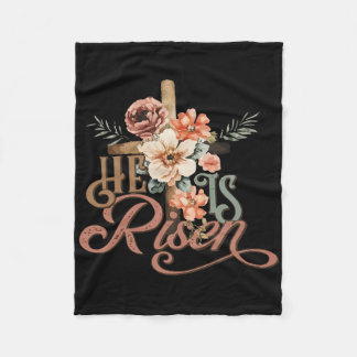Couverture Polaire Rétro Groovy Il Est Ressuscité Floral Jésus Jour d
