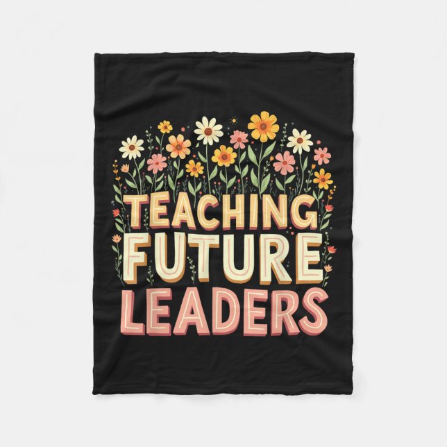 Couverture Polaire Retro Groovy Teaching Future Leaders Tees Flower P (Devant)