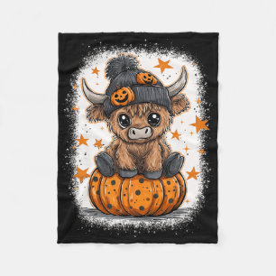 Couverture Polaire Retro Halloween Vache Citrouille Automne Vache Tha