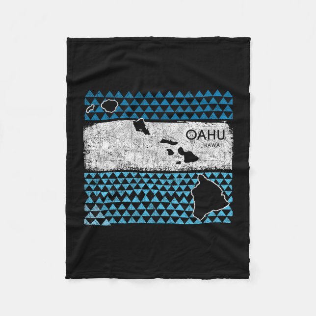 Couverture Polaire Retro Hawaiian Island Oahu Hawaii Volcano Vacation (Devant)