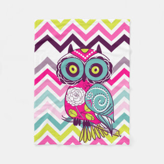 Couverture Polaire Rétro hibou de Chevron