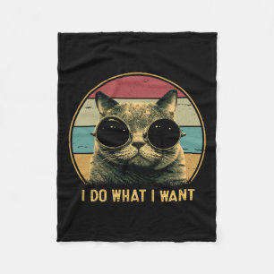 Couverture Polaire Rétro Je fais ce que je veux Amoureux des chats dr