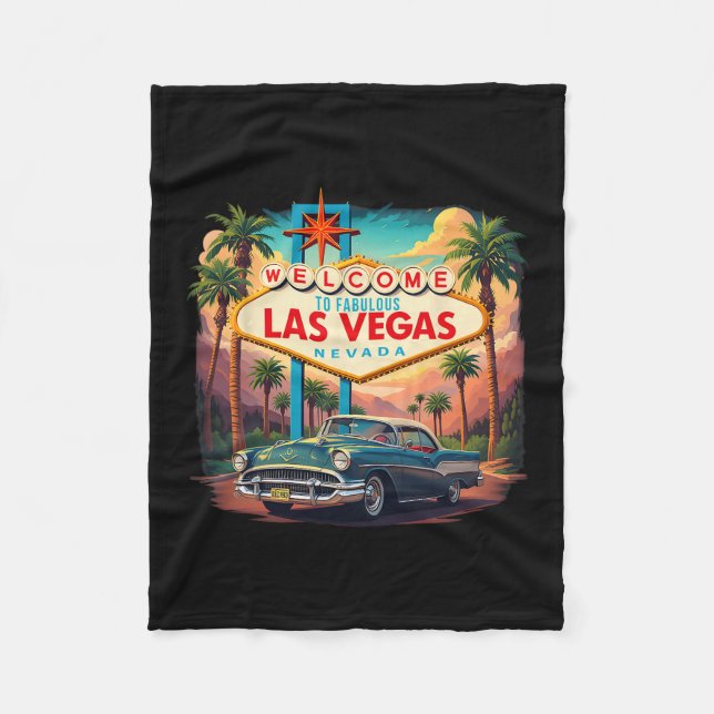 Couverture Polaire Retro Las Vegas Nevada Las Vegas Souvenir Vacation (Devant)