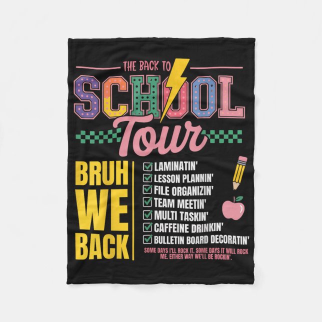 Couverture Polaire Retro Lightning Bolt Abcd Back To School Tour Teac (Devant)