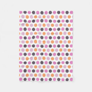 Couverture Polaire Rétro motif de point rose pourpre orange mignon de