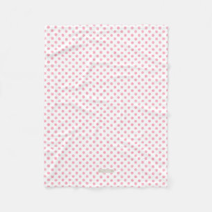 Couverture Polaire Rétro motif de pois blanc de rose en pastel
