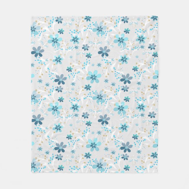 Couverture Polaire Retro, motif floral (Devant)