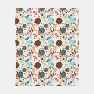 Couverture Polaire Rétro motif floral 2