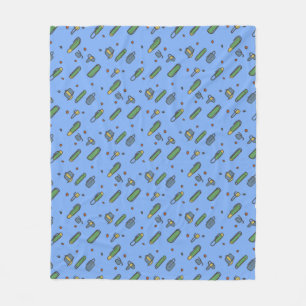 Couverture Polaire Rétro motif graphique d'agrafes de vol sur toute