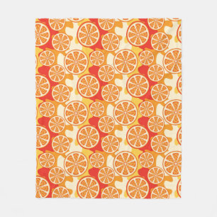 Couverture Polaire Rétro motif orange d'agrume